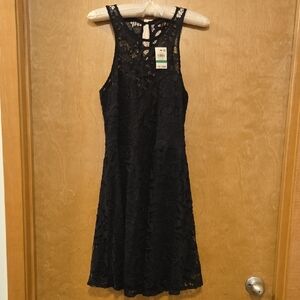 Material Girl Black Lace Midi Dress NWT